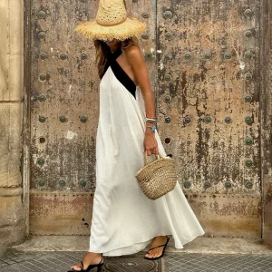 Women’s Strapless Maxi Dress — Sleeveless Summer