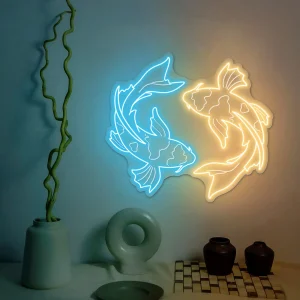 Custom Koi Neon Sign — Personalized Engraved Art
