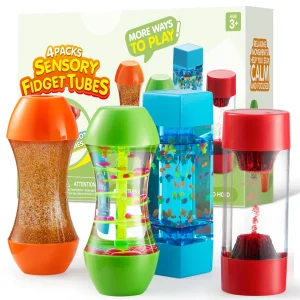 Joyfy 4-Pack Sensory Fidget Tubes Set