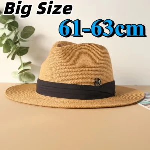 Designer XL Panama Straw Sun Hat, UPF50+